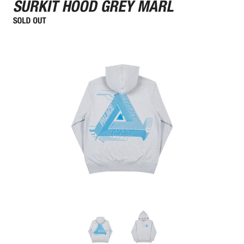 Palace Surkit Hood Grey Marl